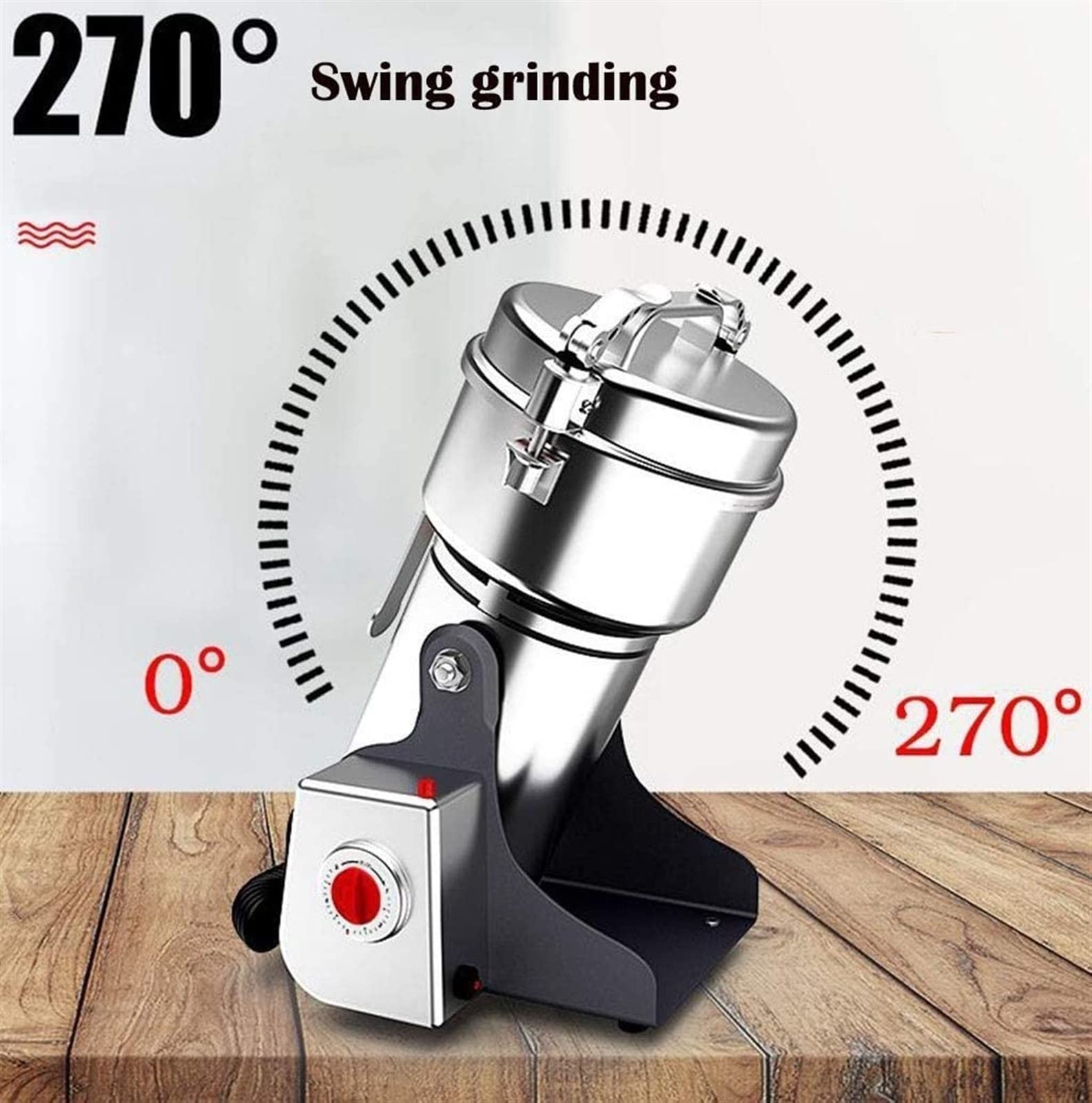 Macina Grano Elettrico Macina Grano, Macina Grano Elettrica 800G Mulino in Acciaio Inossidabile per Uso Alimentare Macchina per la Polvere 1400 W 70-300 Mesh per Cucina Erbe Spezie Pepe Caffè