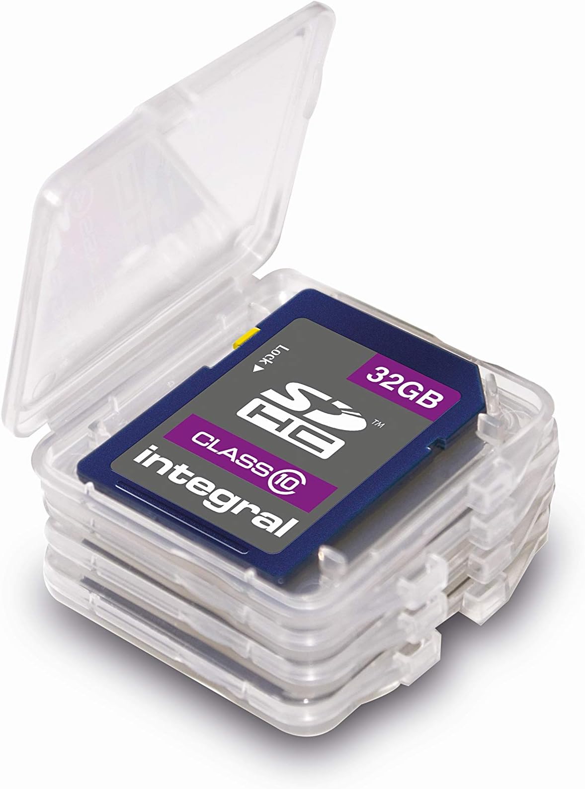 Pack of 4 Cases for Secure Digital (SD/SDHC/SDXC) Memory Cards. INSDQUADBOX