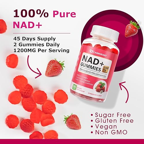 Miniatura 6 de NAD - Gomitas para mujeres y hombres, 1200 mg de NAD liposomal + suplemento de resveratrol, ribósido de nicotinamida, quercetina para
