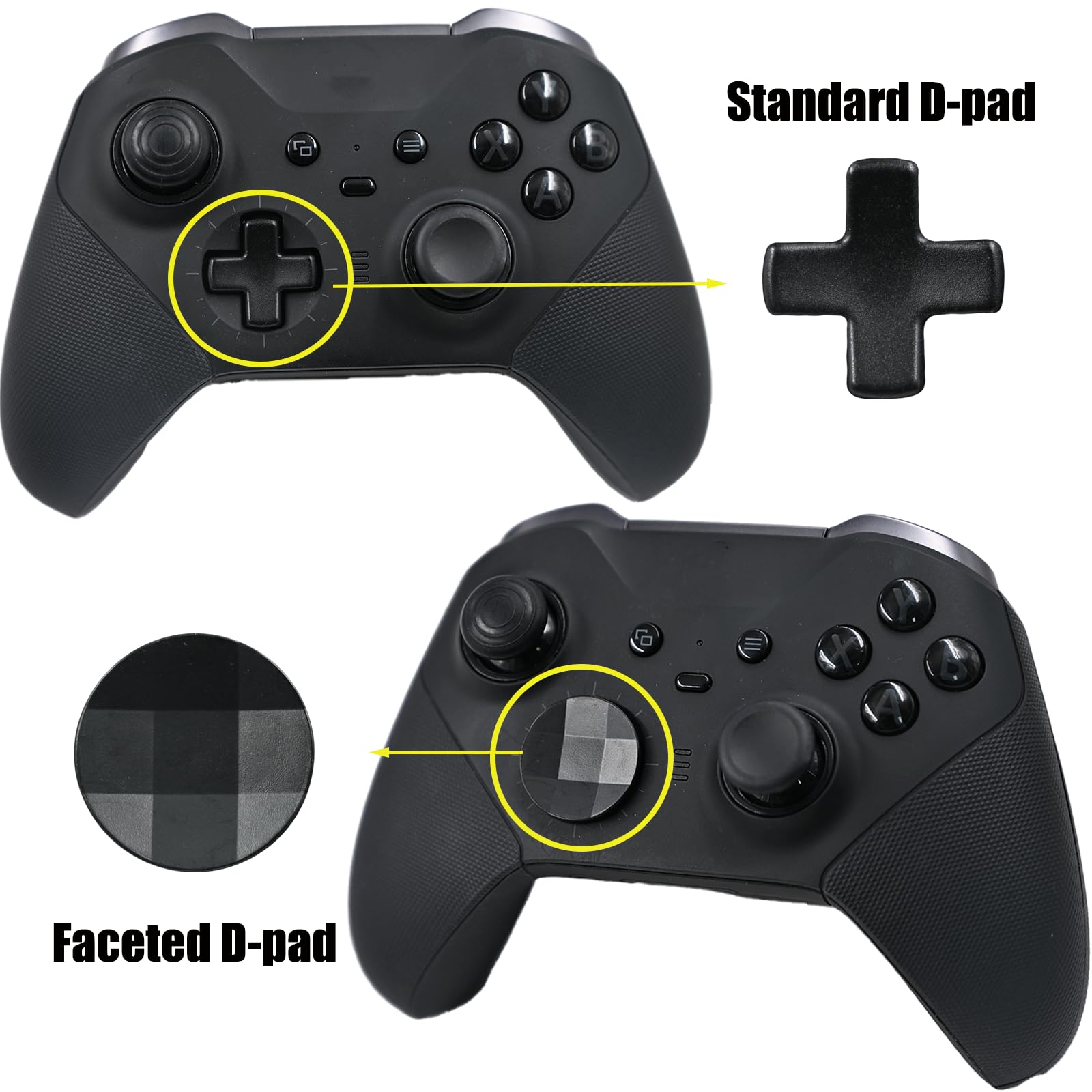 Palillos de metal 13 en 1 para Xbox One Elite Series 2, accesorios para Xbox Elite Controller Series 2, piezas de accesorios, incluye palanca de mando de metal Mod 6 Swap, 4 palas, 2 D-Pads, 1