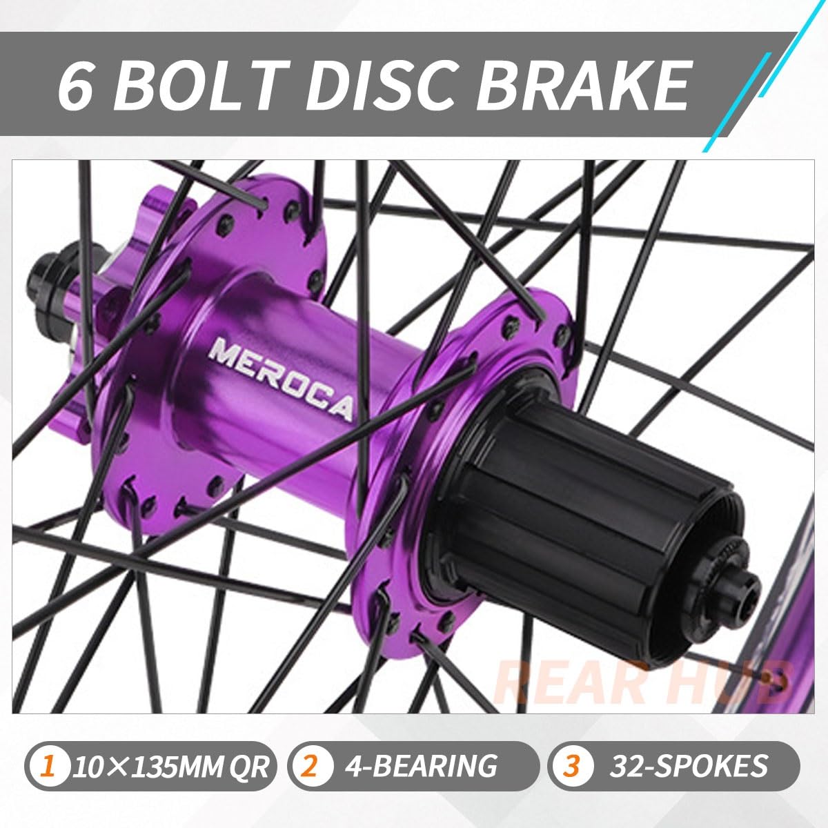 Ruedas Traseras De Bicicleta De Montaña 26 27,5 Pulgadas Llanta De Doble Capa De Aluminio Trail/Off-Road XC/Am/DH 10 * 135Mm QR Freno De Disco Casete De Velocidad 7-11 HG