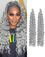 Vista 9 de Cabello rizado de ganchillo de 30 pulgadas, 2 paquetes de cabello de ganchillo ondulado profundo con ganchillo, cabello trenzado largo de onda 27#