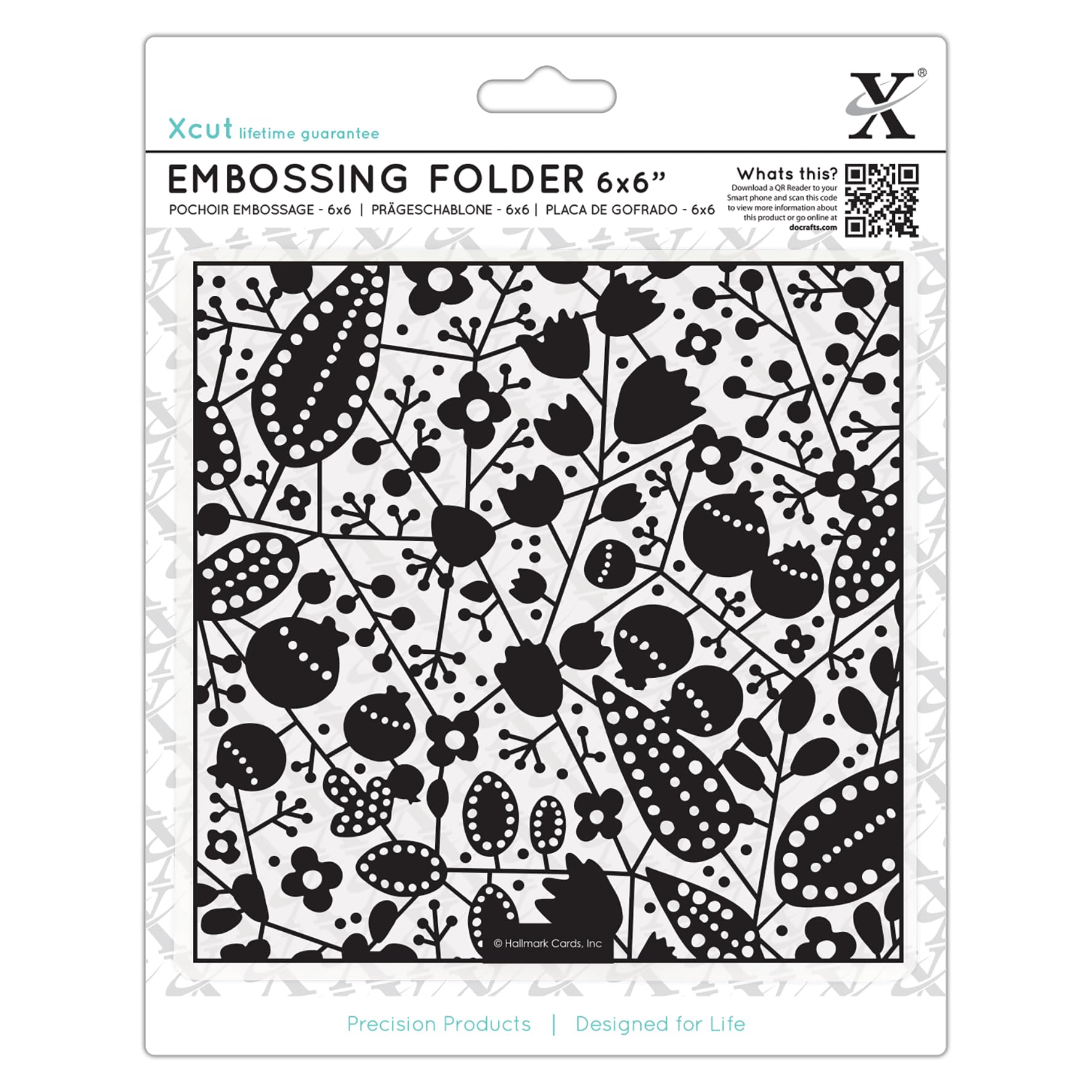 Xcut 6x6" Embossing Folder Berries, DIY Arts & Craft Accessories, Card Making Supplies Embossing Decoration, Scoring Supplies & Crafting Tool Accessories, Scrapbooking, Embossing Ink Pads