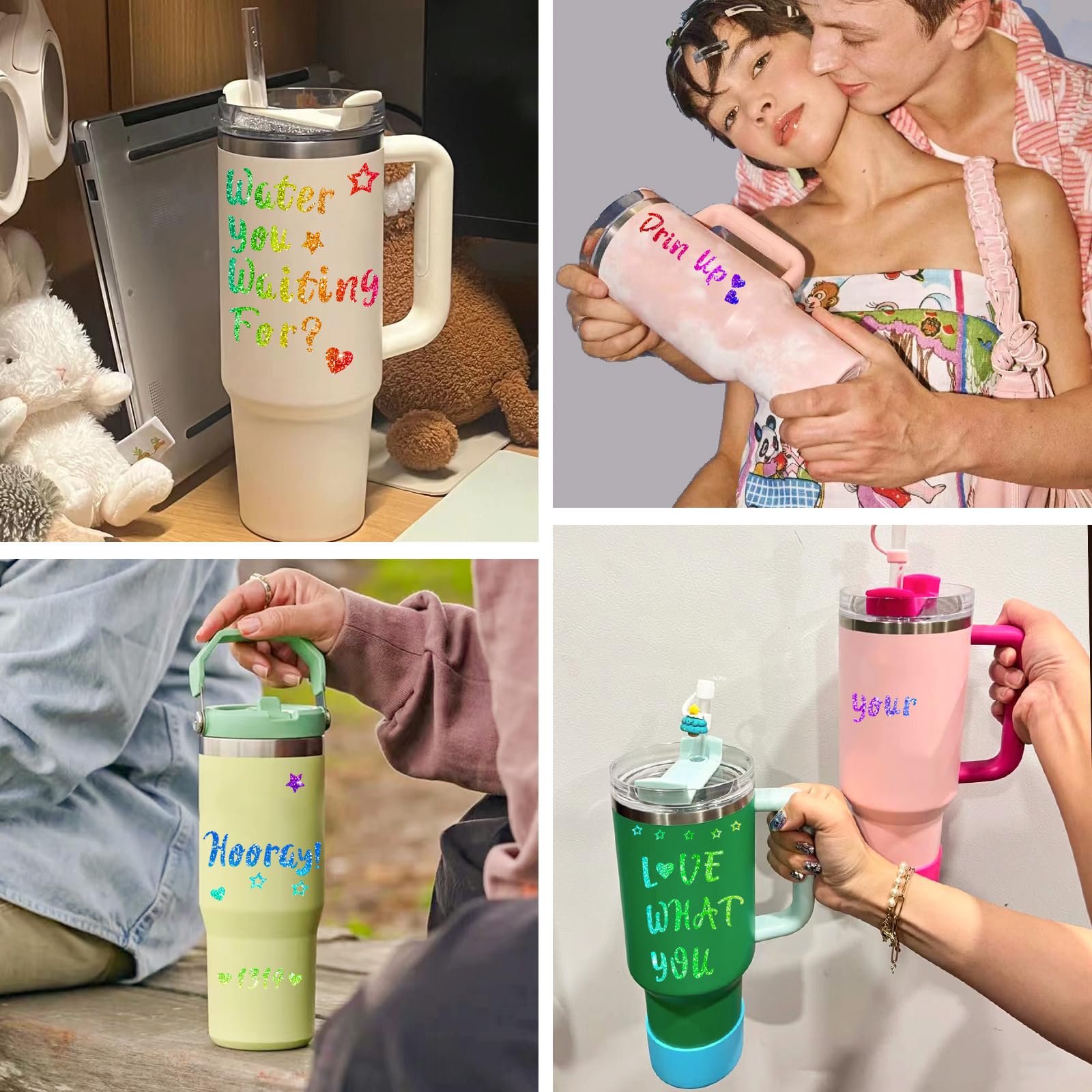 Accessoires Stanley Cup Personnalisés - Lot 6Pièces Avec Lettres Strass & Couvercles Paille - Déco Tumbler Décoration Personnalisée Accessoires Stanley Cup Personnalisés - Lot 6Pièces Avec Lettres Strass & Couvercles Paille - Déco Tumbler Décoration Personnalisée