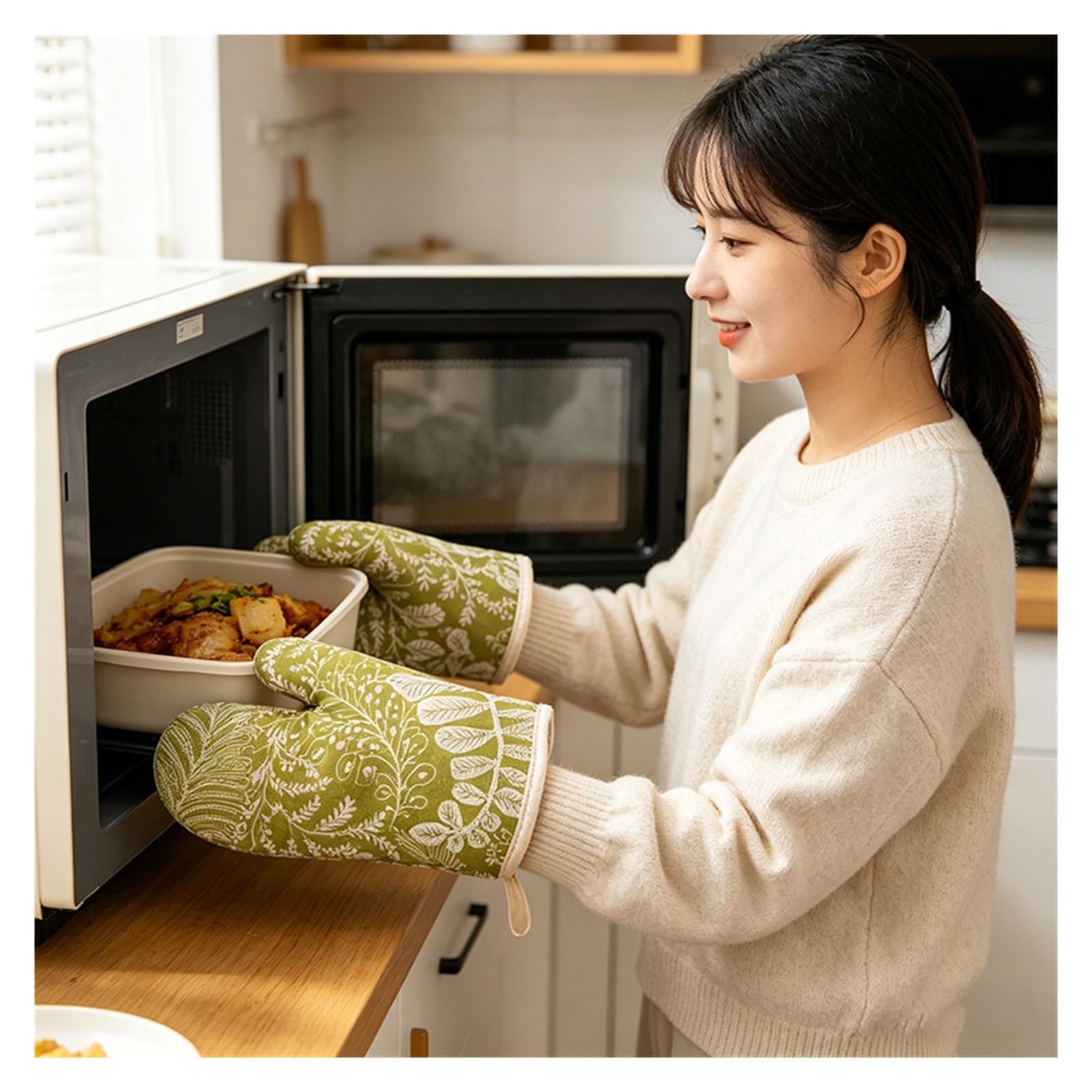 1 Paire De Gants Isolants en Coton Épais pour Cuisine
