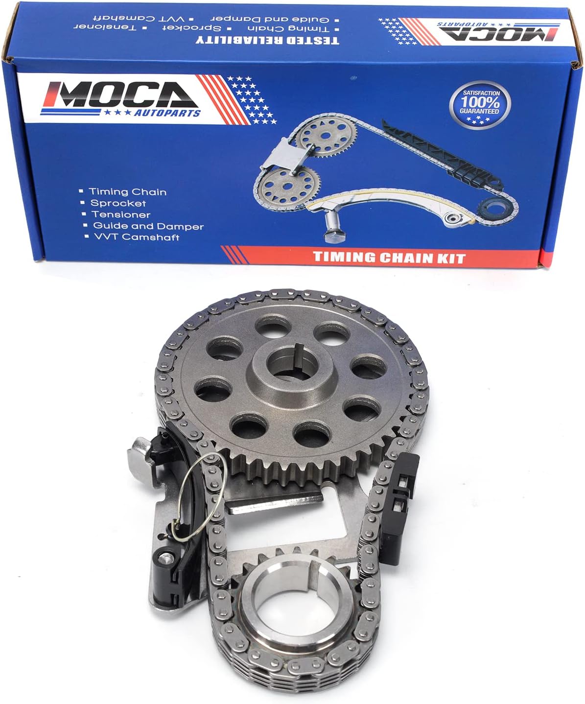 MOCA Timing Chain with Tensioner Cam Sprocket Kit 1991-2003 for Dodge Dakota 3.9L & 1994-1996 for Dodge Ram 1500 3.9L & 1999 for Dodge Durango 3.9L Vin Code "X"