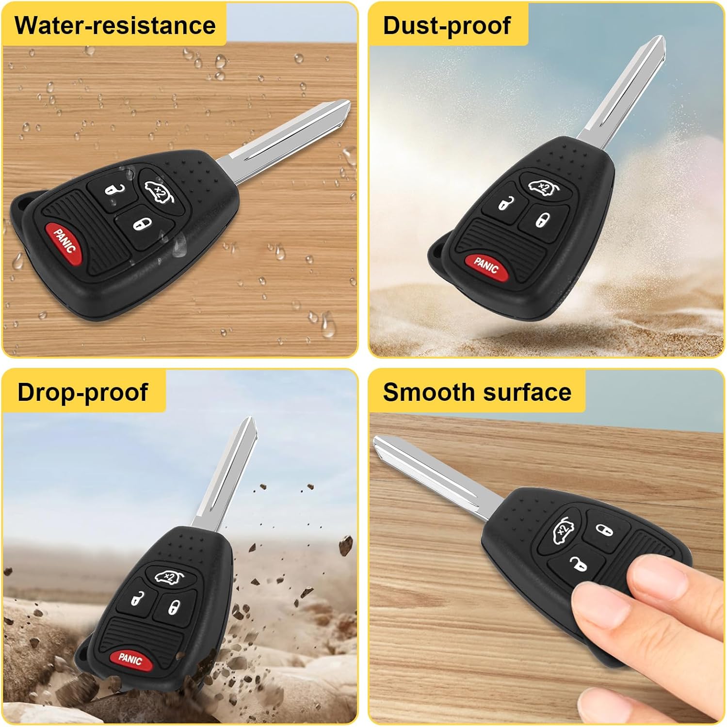 Key Fob Fit for Dodge Charger Magnum Ram Durango Dakota Avenger Caliber Nitro Chrysler Jeep Grand Cherokee Commander 2004 2005 2006 2007 2008 2009 2010 2011 2012 2013 2014 - Image 6