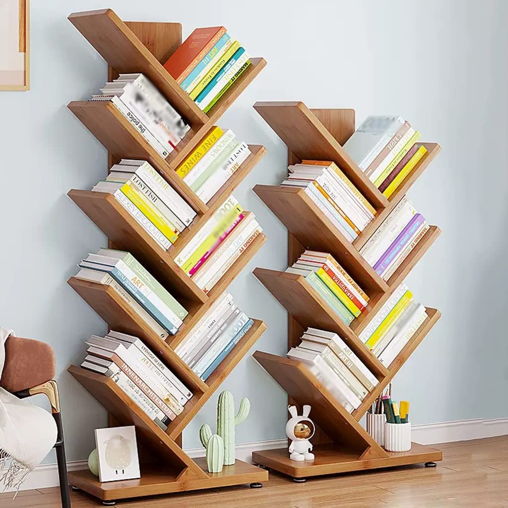 Libreria Geometrica LOKO A Forma Di S - 3 Ripiani, Marrone Rustico, 61x20x61 Cm, Per Soggiorno E Camera Da Letto