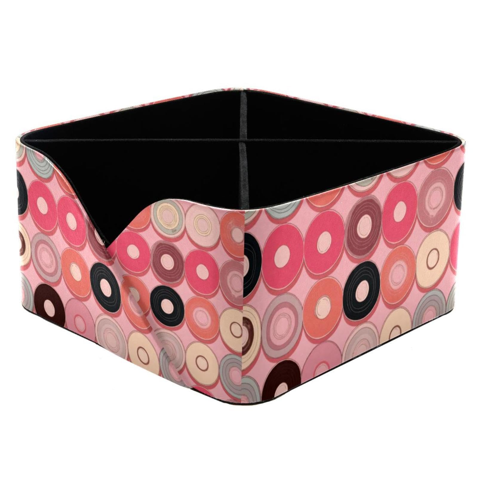 Organiseur de bureau à offrir idée cadeau motif disques roses pour fille et femme