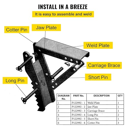 Miniatura 5 de Mophorn Excavadora retroexcavadora de 32 pulgadas, accesorios de pulgar para soldadura en tractor de pluma ajustable, dientes de 12 pulgadas,