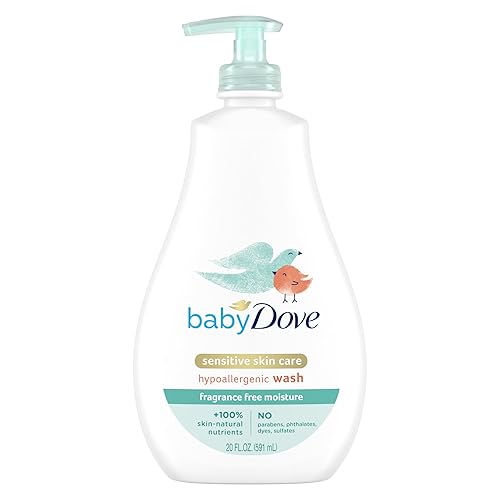 Baby Dove Cuidado de la piel sensible para el baño del bebé sin fragancia sin fragancia sin fragancia e hipoalergénico elimina bacterias de 20 onzas Baby Dove Cuidado de la piel sensible para el baño del bebé sin fragancia sin fragancia sin fragancia e hipoalergénico elimina bacterias de 20 onzas