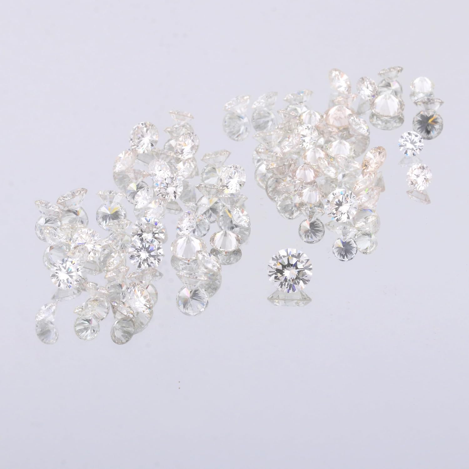 GEMHUB Loose CVD Diamond 1 mm Round Cut 9 Pcs Certified DEF Color VS/VVS Clarity | Lab Grown Diamond for Jewelry Making and Custom Designs