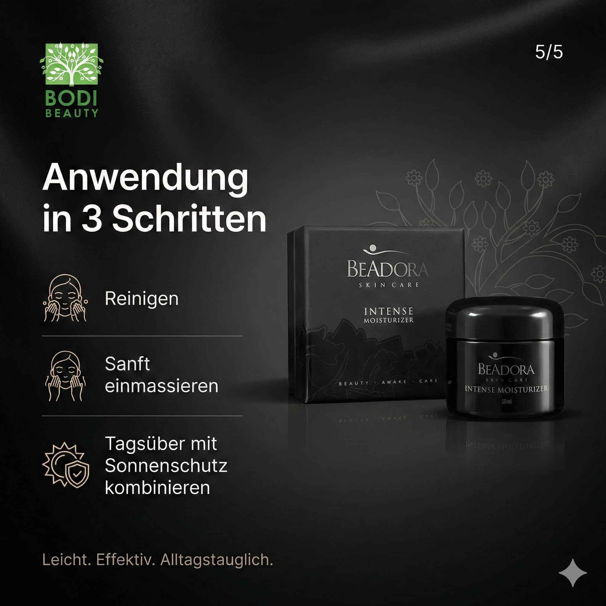 BeAdora Tagescreme 50 ml mit Hyaluron & Schnecken-Kaviar | Intensive Feuchtigkeit den ganzen Tag – pflegt trockene Haut spürbar geschmeidig und schenkt ein frisches Hautgefühl