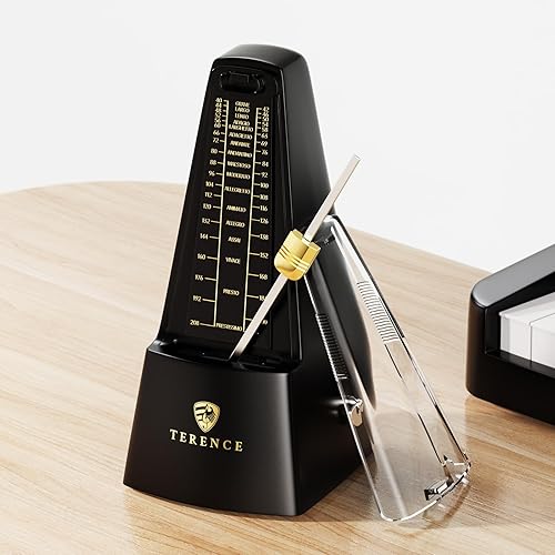 Mechanical Metronomes for Piano Guitar Drum Violin and Other Musical Instruments with Loud Sound and Accurate Beat Multiple Beat Modes for Beginners - Black