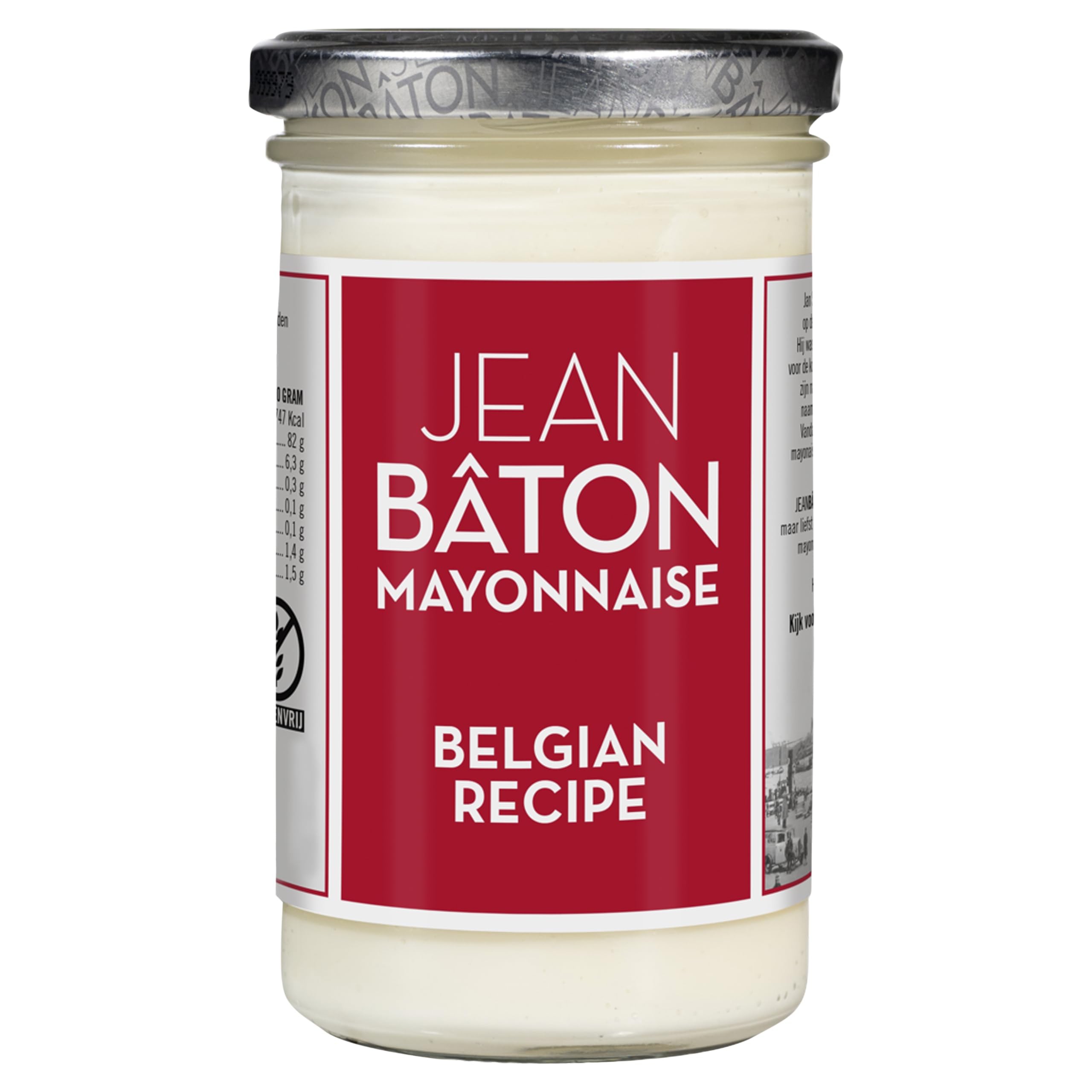JEAN BÂTON - Mayonnaise Belgian Recipe | Authentisch flämische Mayonnaise, hergestellt nach belgischem Rezept. Frisch-saure Mayonnaise ideal zu Pommes Frites | Inhalt: 245ml