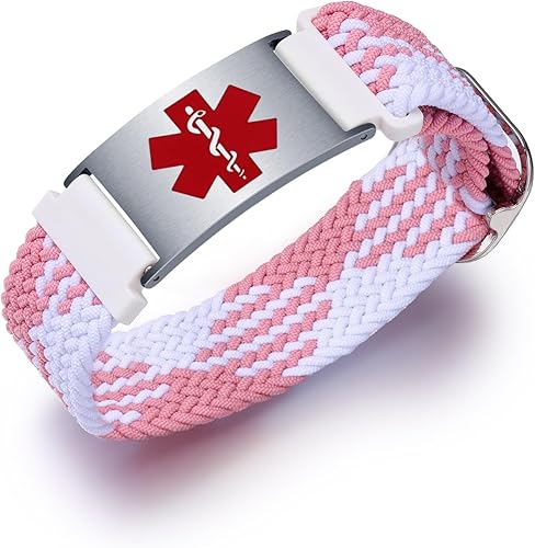 Miniatura 11 de Pulseras deportivas personalizadas de alerta médica para mujeres y hombres – Pulseras de identificación médica personalizadas con grabado gratuito