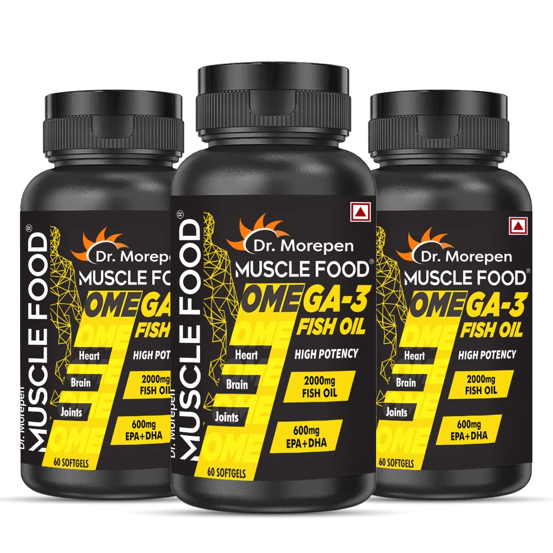 Dr. Morepen Musclefood Omega3 High Strength 2000mg Fish Oil Softgels