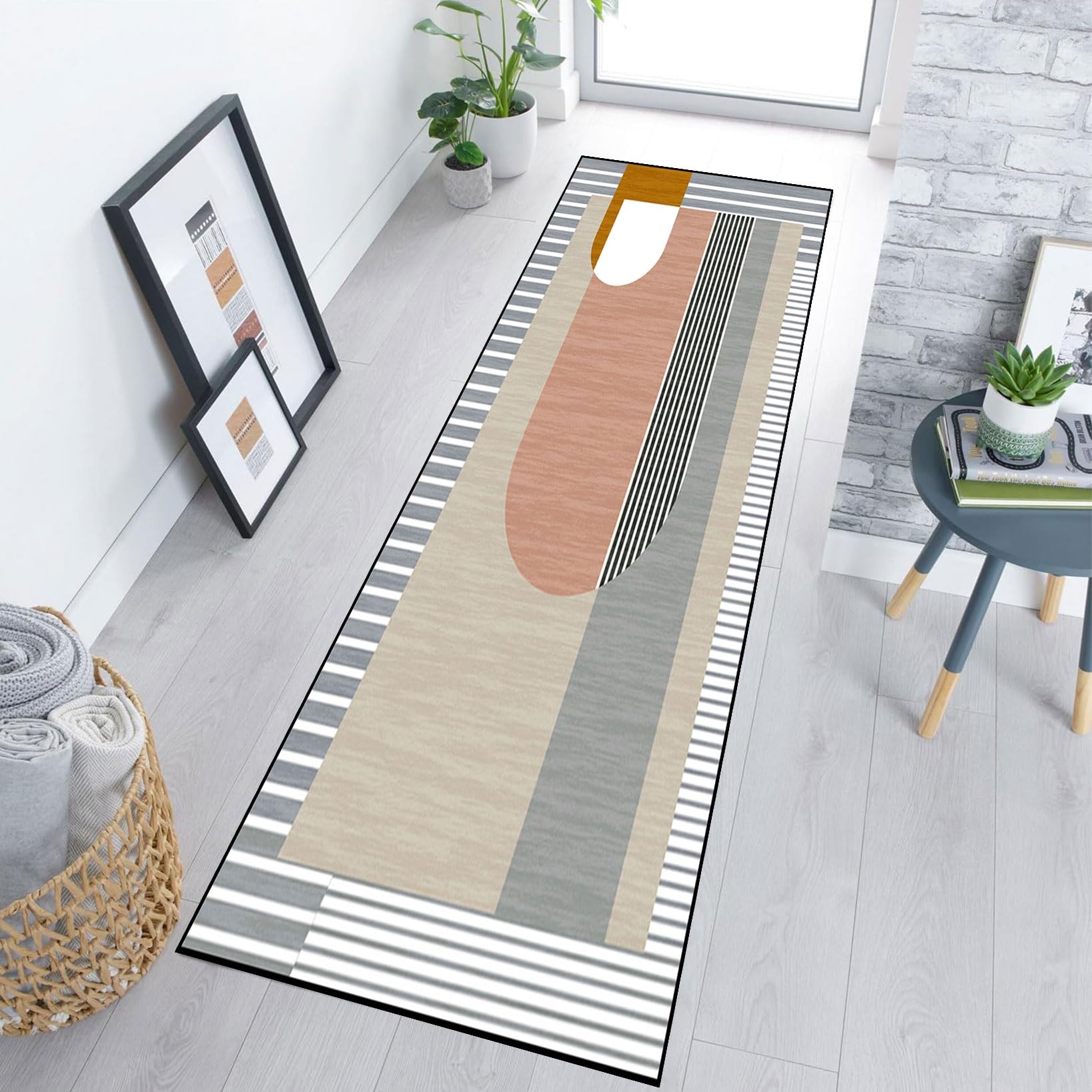 Tapis de Passage sur Mesure 85 x 150 cm Lavable Antiderapant Tapis Entree Interieur, Absorbant, Personnalisable, Entretien Facile pour Salon, Chambre, Cuisine, D