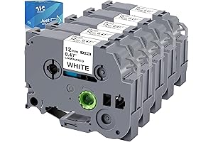 Brother TZe-661 Compatible Label Tape 12mm 0.47" White TZe-231 Standard Black on...