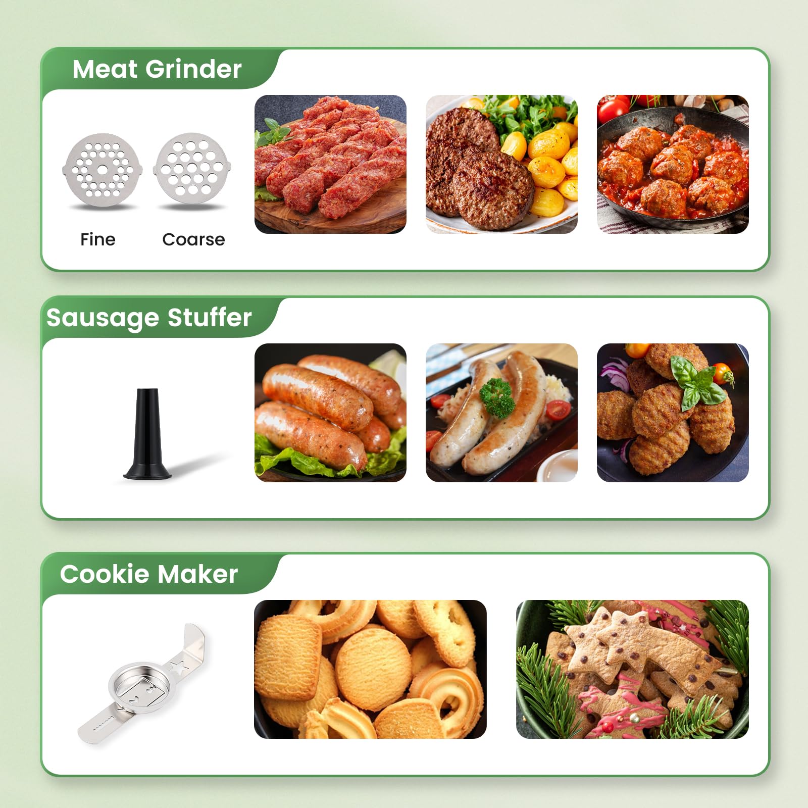 Huanyu 3-in-1 Robot da Cucina Multifunzione 6L Impastatrice Planetaria con Frullatore da 1,5 l e Tritacarne Planetaria Professionale per la Maggior Parte della Cucina Casalinga
