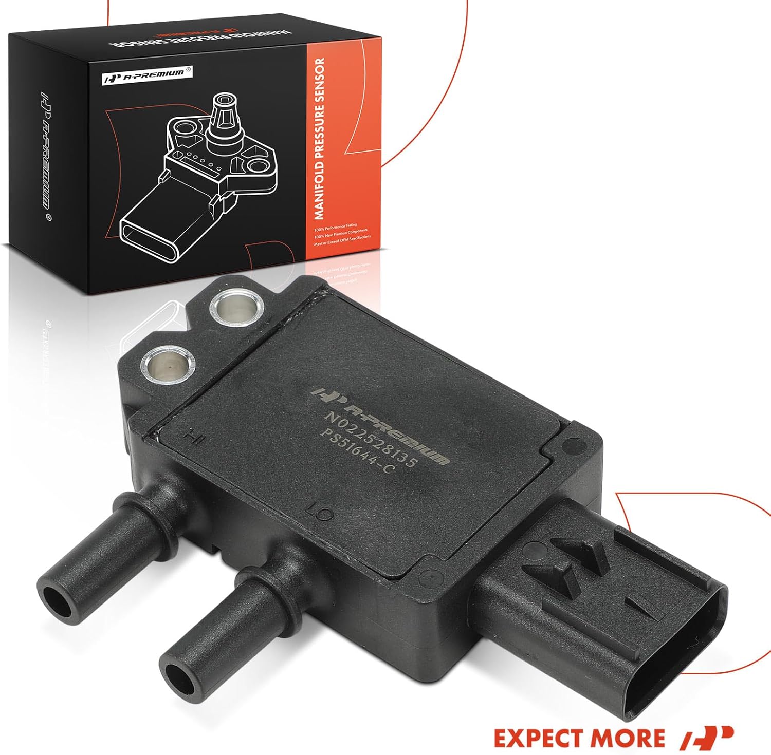 A-Premium Diesel Particulate Filter (DPF) Pressure Sensor [4 Pins] Compatible with Ram 2500 2013-2018, 3500 2013-2018, 4500 2013-2017, 5500 2013-2017, 6.7L