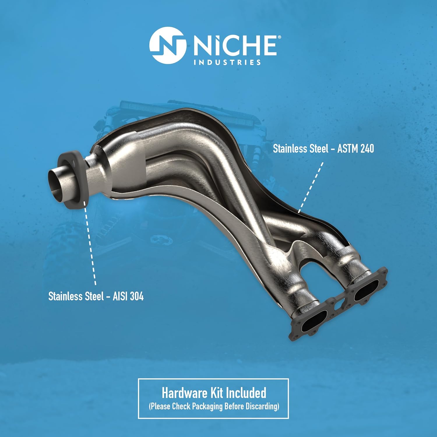 NICHE Exhaust Header Manifold for Polaris Ranger Crew XP 900 1000 1262693