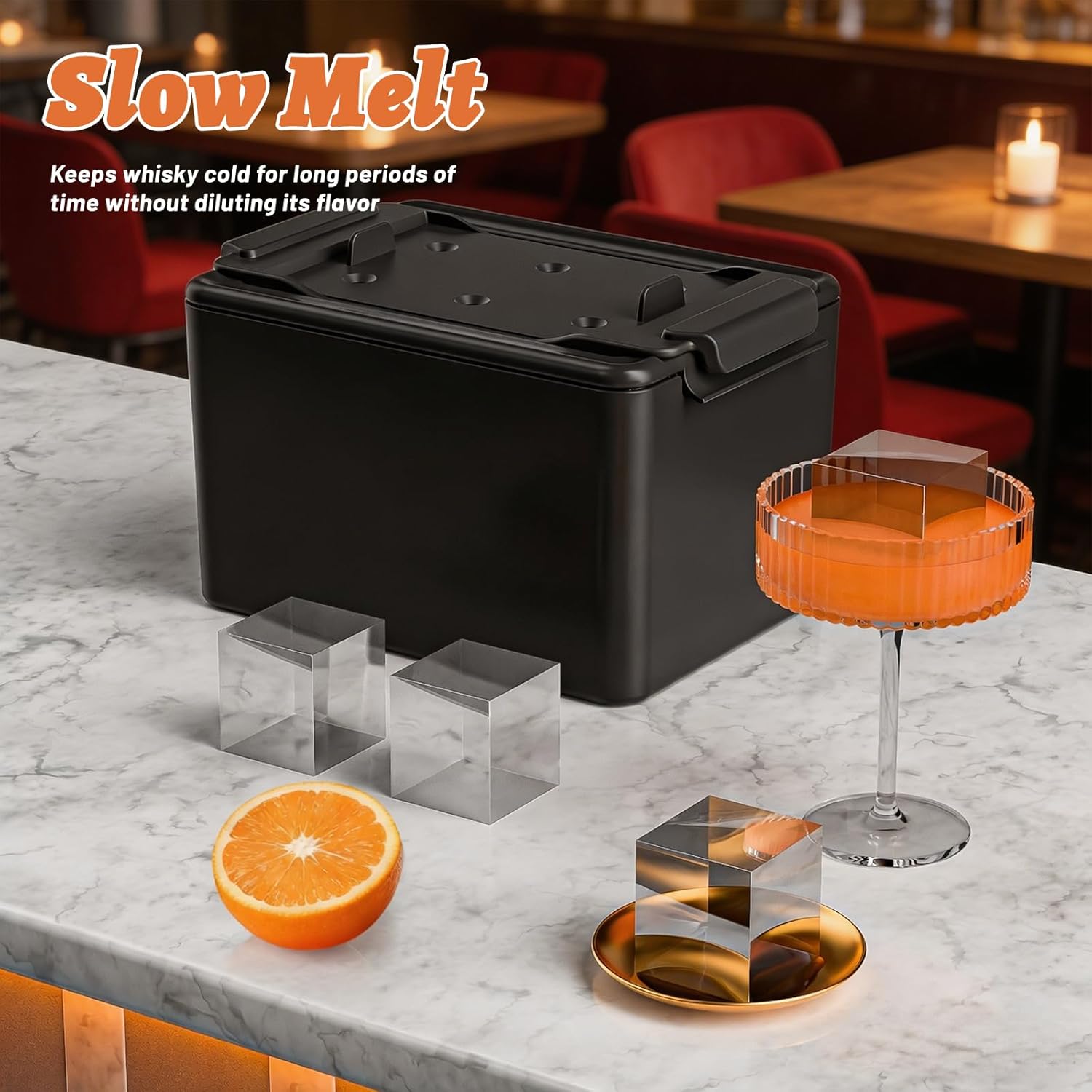 Clear Ice Cube Maker,6 Cavity Square Ice Cube Mold for Whiskey,1.9 * 2.1 Inch Clear Ice Maker,Idea Gifts for Boyfriend Boss Men who Have Everything