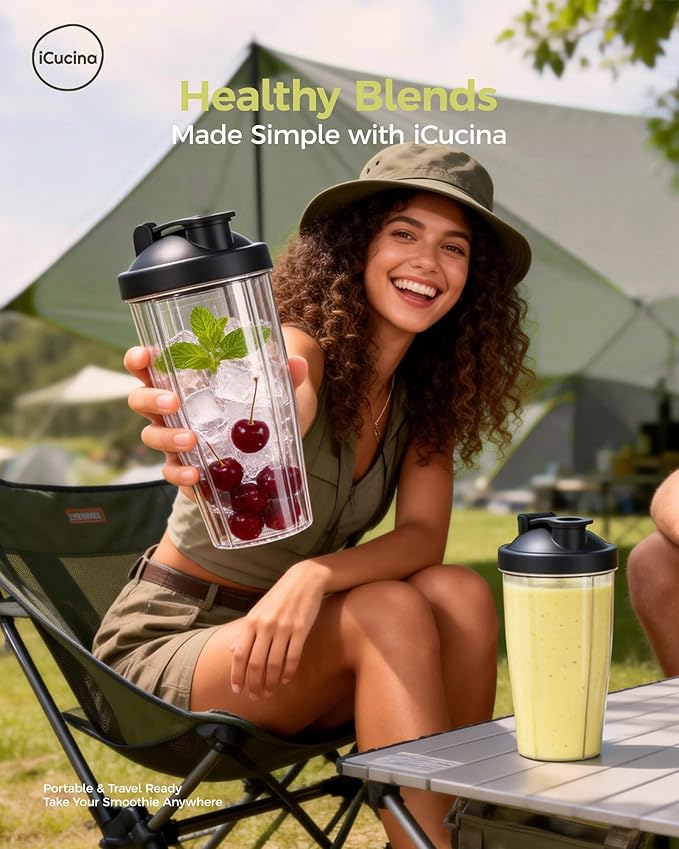 ICUCINA - Vaso Repuesto para Licuadora 28 oz con Tapas (Pack de 2) miniatura 7