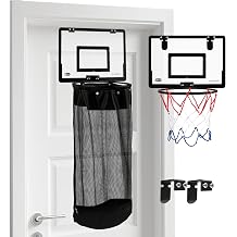 2-in-1 Over the Door Basketball Laundry Hamper and Basketball Hoop, Durable Hanging Sports Laundry/Clothes Basket with Hoop and a Bottom Zipper for Kids Teen Bedrooms, Dorm Rooms, Bathroom