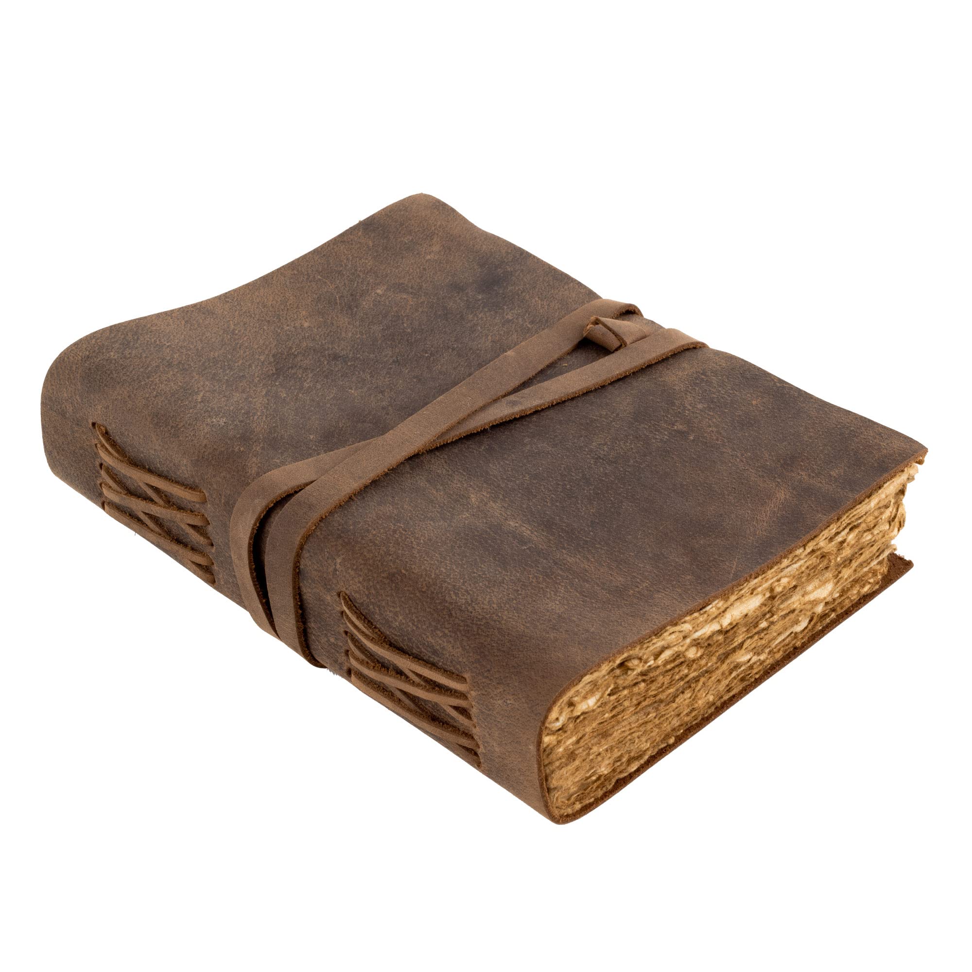 Carnet En Cuir Véritable Moonster - 240 Pages Blanches, 18x13 Cm, Cadeau Femme