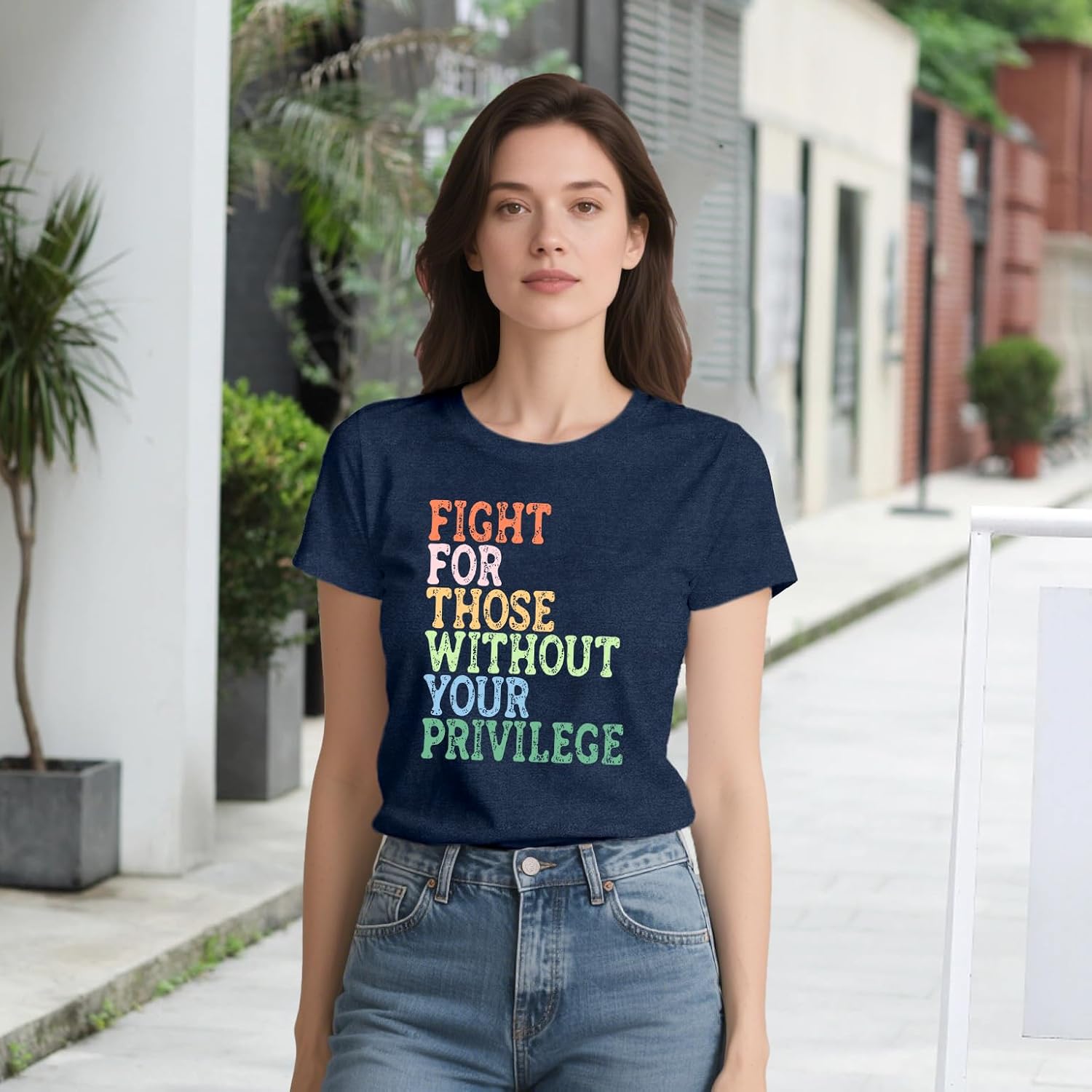 LBP Equality Shirts for Women Fight for Those Without Your Privilege T-Shirt Civil Equal Rights Tee Tops - Image 3