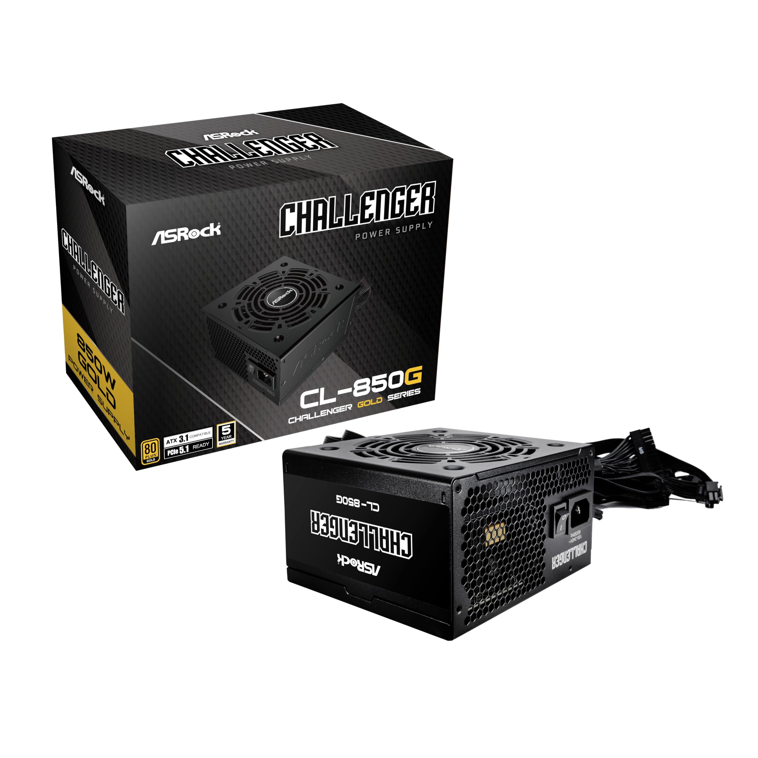 9408.ホルメンコール レーシングワクサー 850W ASRock Challenger 850W Power Supply Auto iCOOL Intelligent Fan