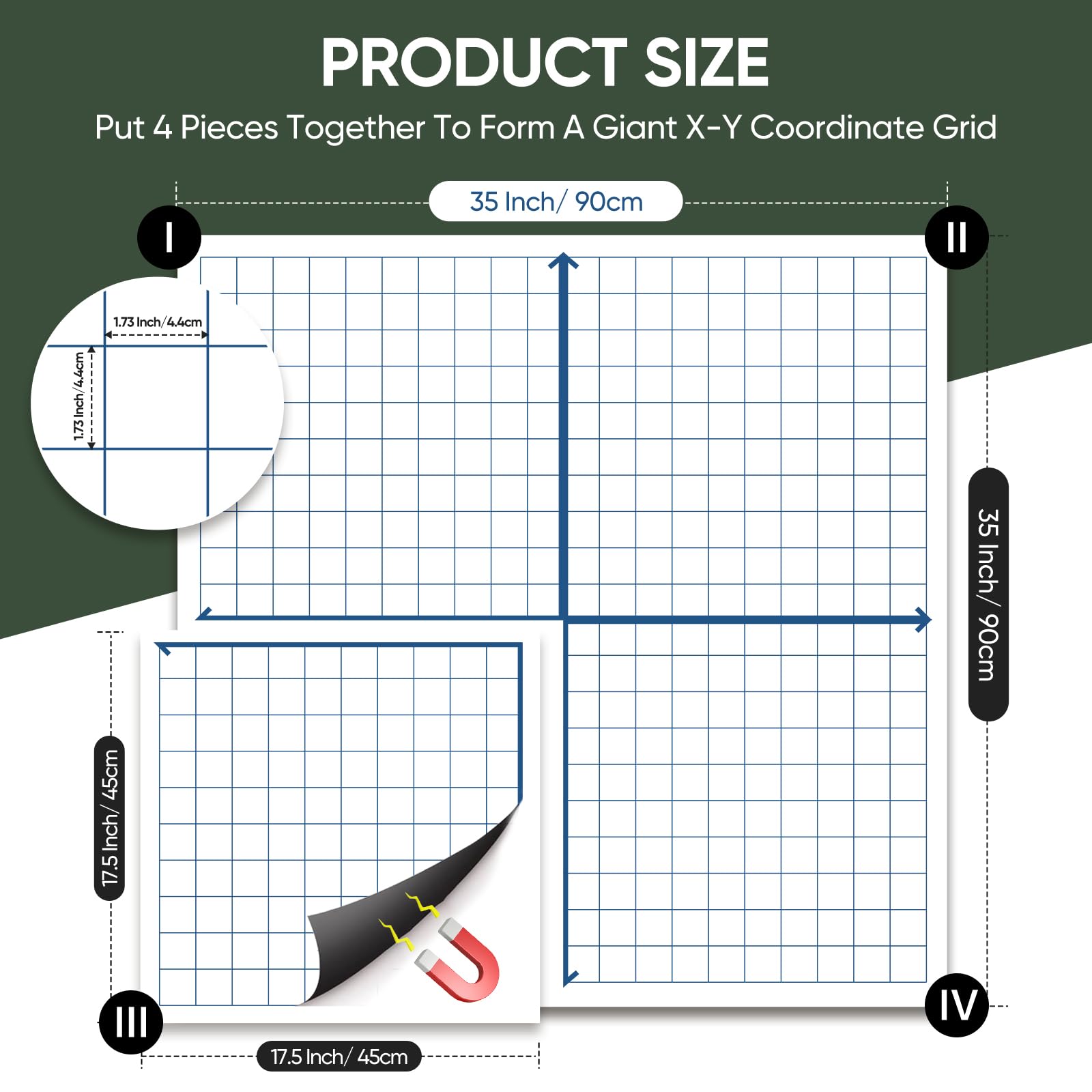 Amazon.com : Magnetic XY Coordinate Dry Erase Grid, 35