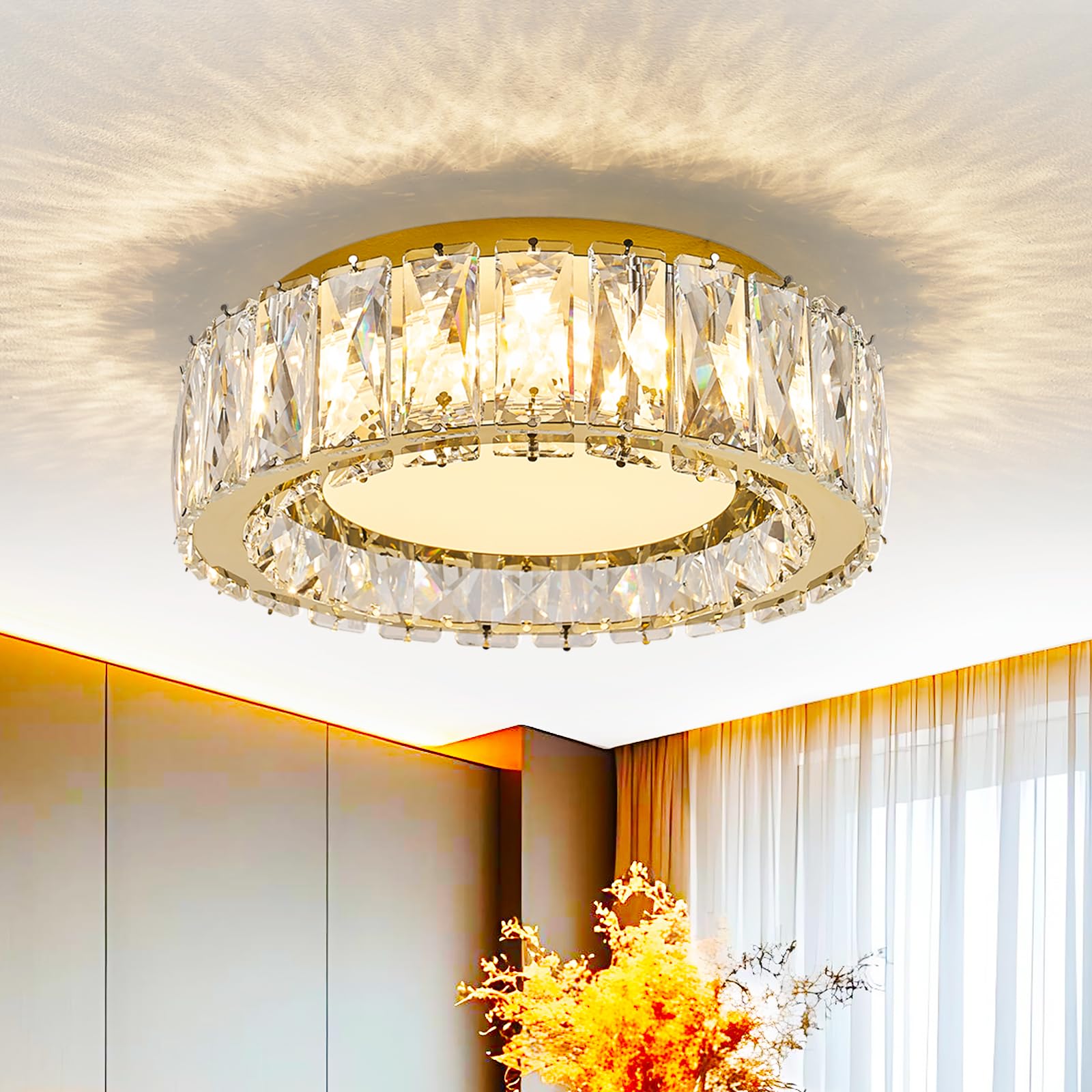 Photo 1 of MS MU SHE SHU ZI 24W LED Flush Mount Ceiling Light, 11-inch, Gold