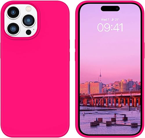 BENTOBEN Funda para iPhone 14 Pro Max, funda de silicona suave, goma de gel, forro de microfibra, parte trasera dura, a prueba de golpes, funda