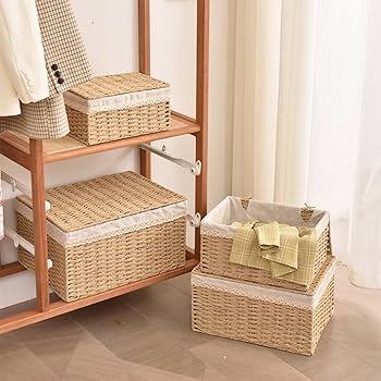 Amazon｜MJKQ9 収納ボックス ふた付き かご バスケット おしゃれ