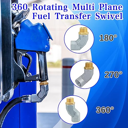 Miniatura 7 de Manguera giratoria de combustible, rosca doble NPT de 34 pulgadas, giro de manguera de transferencia de combustible giratoria de 360 grados, giro de