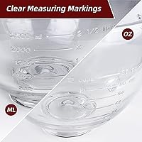 Vista 4 de Kitchenaid - Cuenco para batidoras de pie de 4.5 cuartos y 5 cuartos de galón, cuenco de vidrio con tapa y marcas de medición