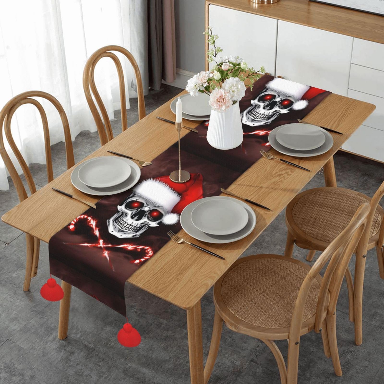 Chemin de table Père Noël antidérapant pour décoration de table de fête