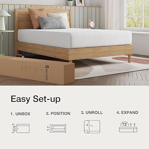 Miniatura 9 de Novilla Colchón de Tamaño Completo, Colchón de Tamaño Completo de 8 Pulgadas en una Caja, Colchones de Espuma Viscoelástica de Gel con Espuma de