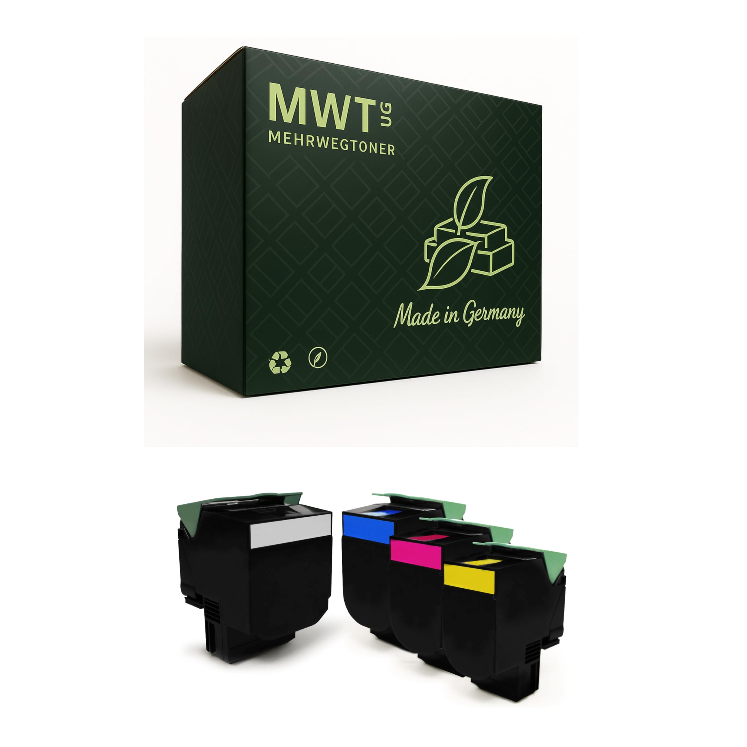 Mehrwegtoner Juego de 4 cartuchos de tóner compatibles con Lexmark C544 X544, sustituye a CKMY