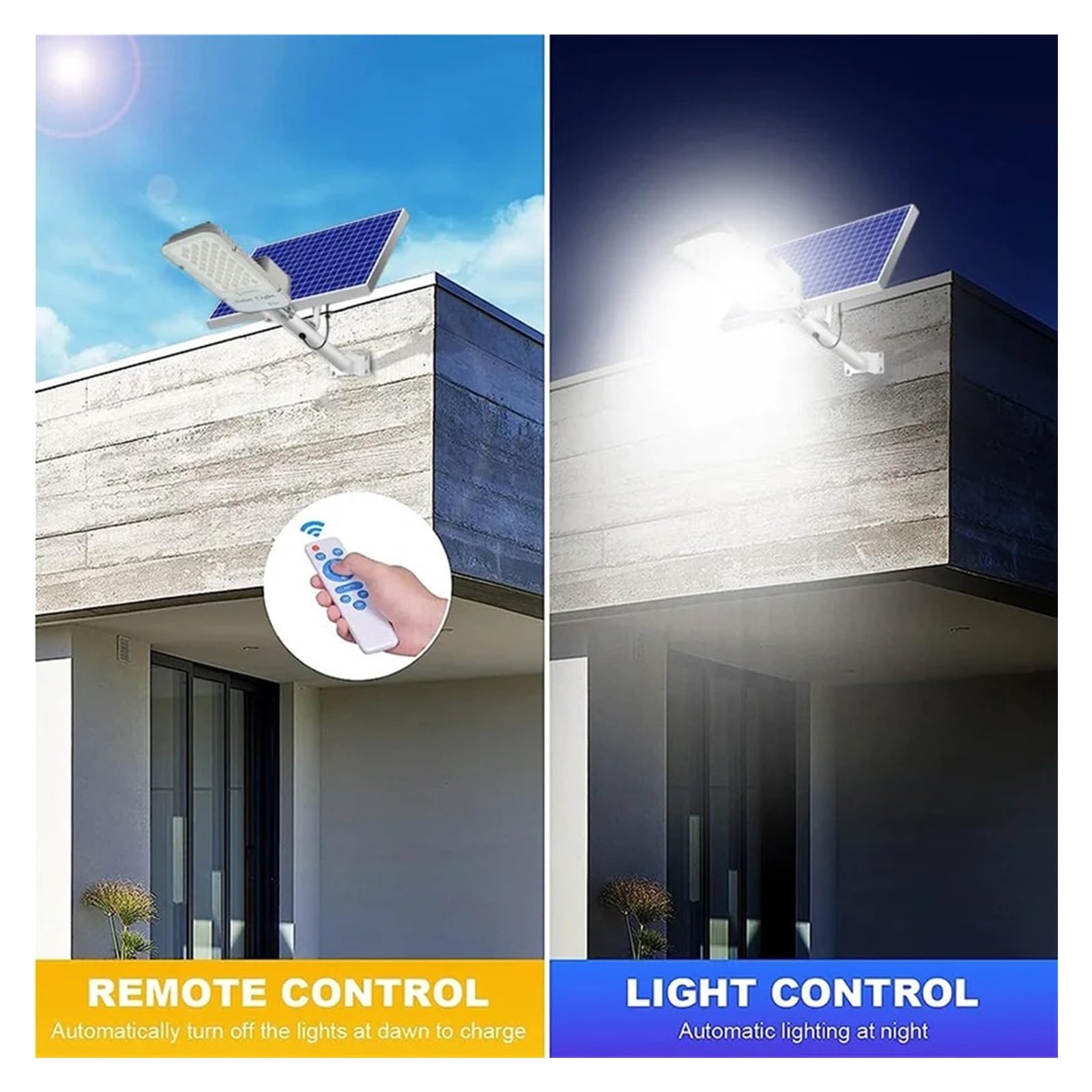 Luces Solares Led Exterior Jardin, Luz Solar Led de 250W for exteriores, farola Solar impermeable for jardín, de atardecer a amanecer con Control remoto, lámpara Solar de pared IP65 para Garajes, Cami