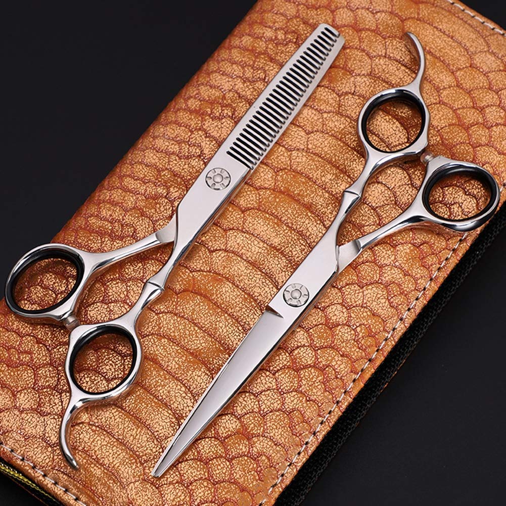 VNGBFGDFVN Cortadora de Pelo, Tijeras de peluquería Profesional para Cortar el Cabello, Tijeras de barbero para entresacar, Juego de 6,0"