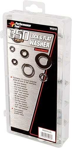 Miniatura 3 de Performance Tool W5216 350 piezas SAE Lock  Flat Washer Surtido
