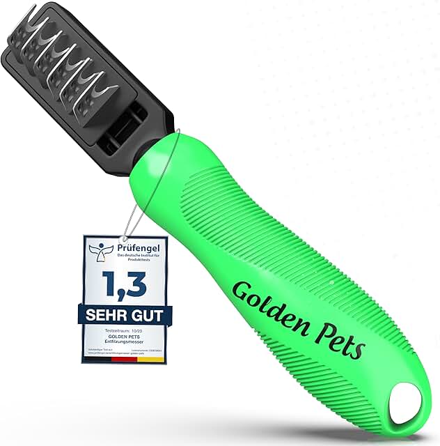 Profi Entfilzungsmesser für Hunde und Katzen - Entfernt Knoten und Verfilzungen, kurz bis langhaar Fell geeignet Kleine - große Tiere Abgerundete Klinge + E-Book Pflegehandbuch product image