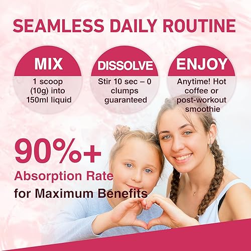 Miniatura 7 de Polvo de péptidos de colágeno múltiple - Tipo I, II, III, V, X con vitamina C, E y ácido hialurónico, cabello, piel, soporte de uñas, sin sabor, sin