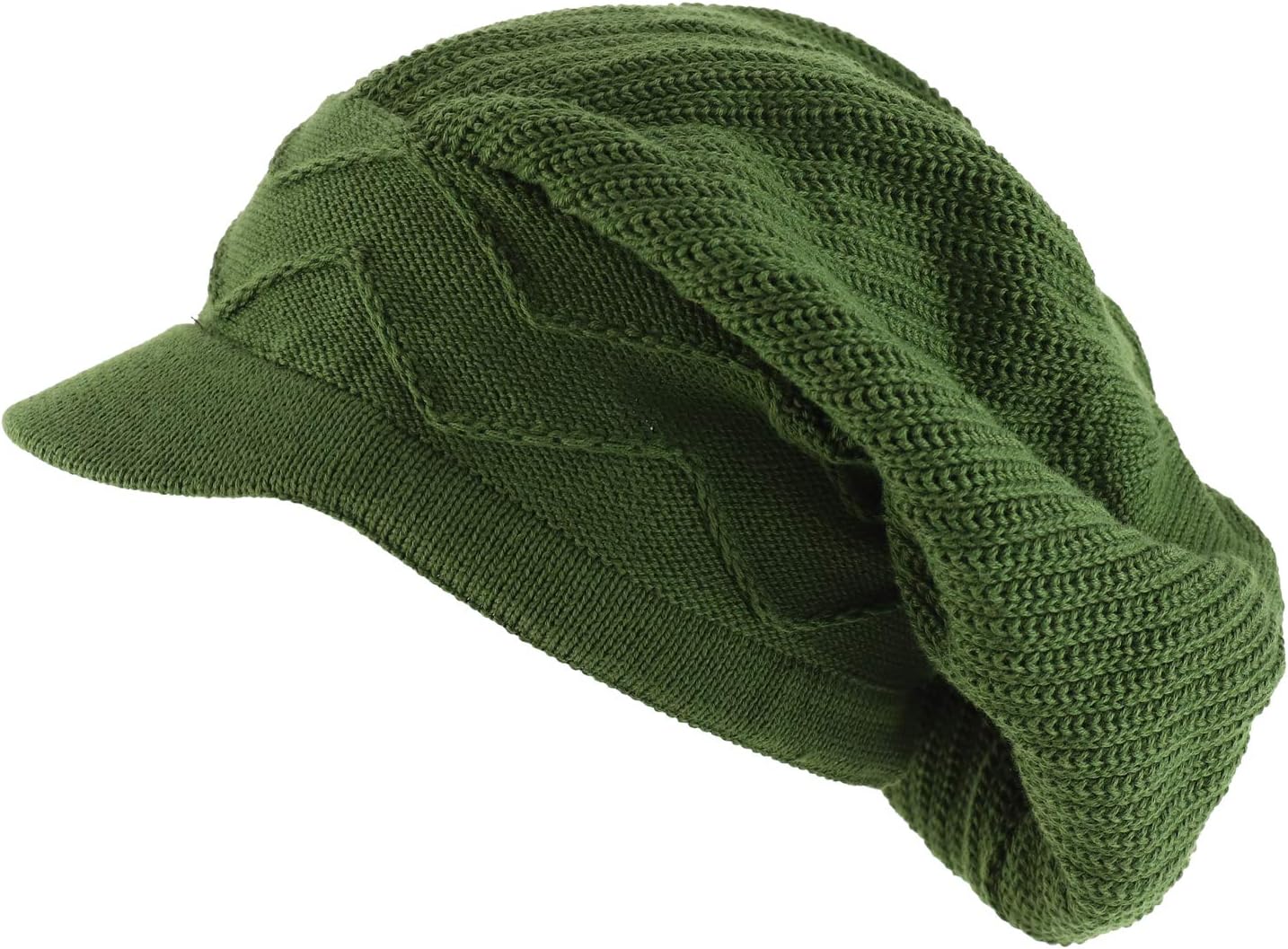 Armycrew 100% Cotton Rasta Slouchy Dreadlock Jamaica Long Knit Beanie Visor