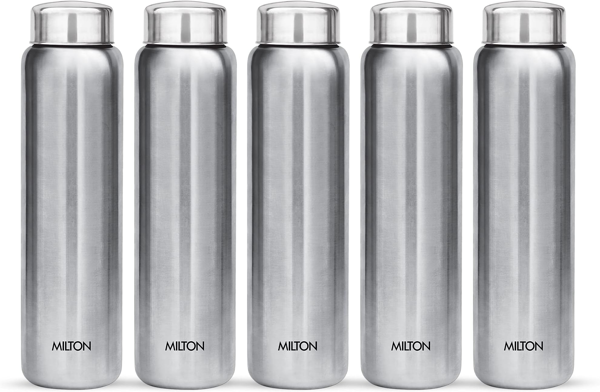 MILTONAqua 1000 Stainless Steel Water Bottle, Set of 5, 950 ml Each, Silver | 100% Leak Proof | Office Bottle | Gym Bottle | Home | Kitchen | Hiking | Treking Bottle | Travel Bottle