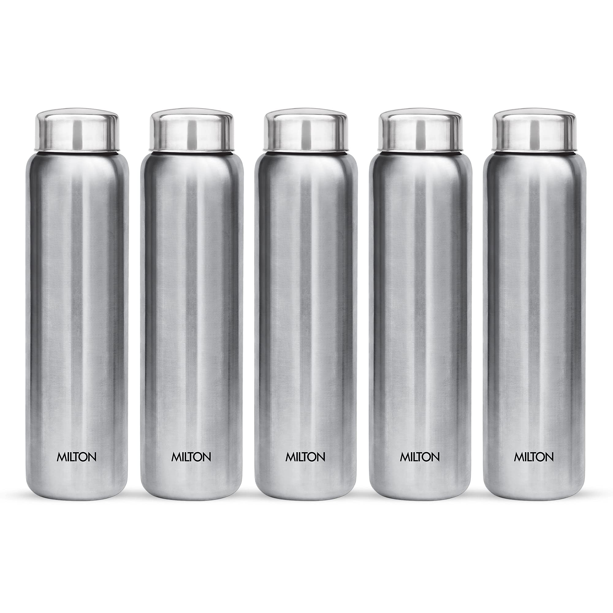 MILTONAqua 1000 Stainless Steel Water Bottle, Set of 5, 950 ml Each, Silver | 100% Leak Proof | Office Bottle | Gym Bottle | Home | Kitchen | Hiking | Treking Bottle | Travel Bottle