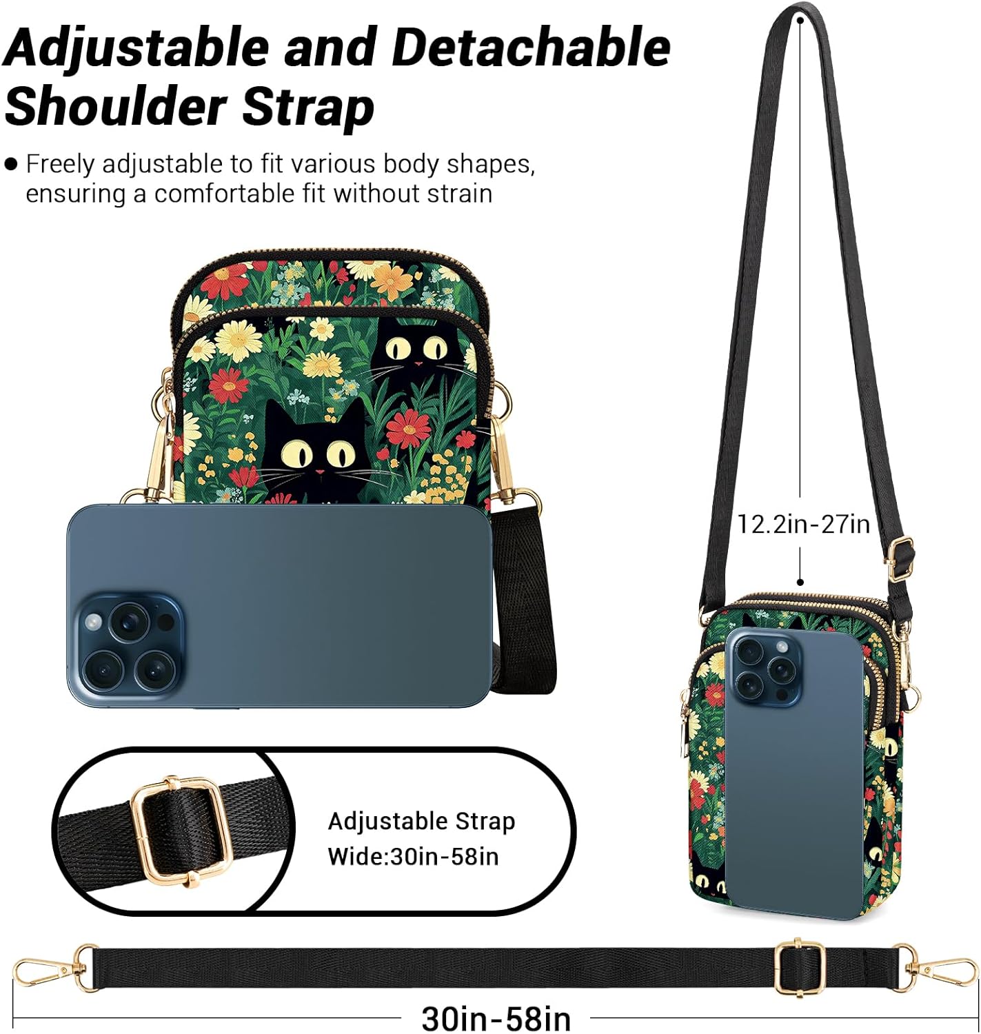 YINHEXI Small Crossbody Bags for Women, Mini Cell Phone Wallet Purse, Shoulder Bag for Women and Men - Image 5